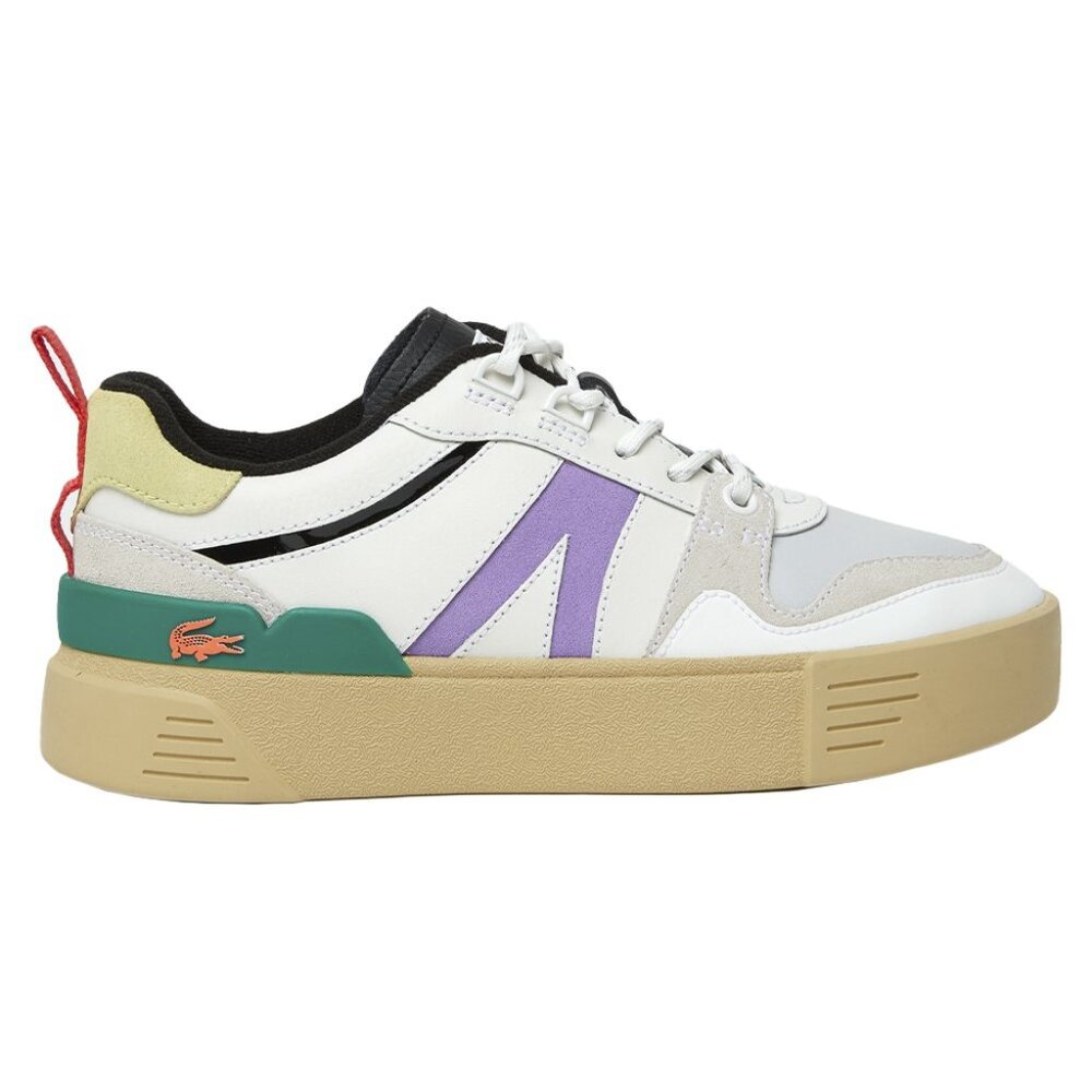 Women´s Lacoste L002 222 4 SFA Leather and Suede Colour-Pop Sneakers, Sz 6, used